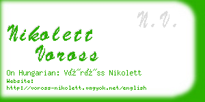 nikolett voross business card